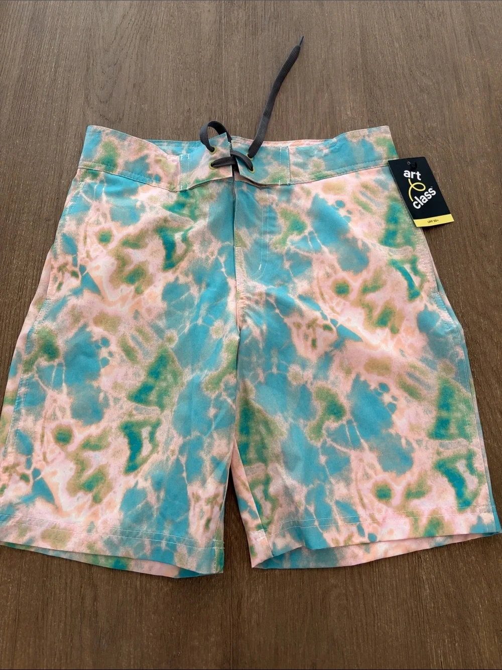 art class Teal Pink Green Tie-Dye Swim Shorts